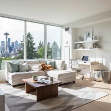 Furnished apartment kitchen - Roundtop Rentals Seattle WA