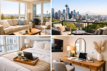 Furnished apartment amenities at Roundtop Rentals